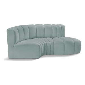 Bowery Hill Contemporary Mint Green Vegan Leather Modular Sectional