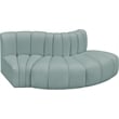 Bowery Hill Contemporary Mint Green Vegan Leather Modular Sectional
