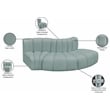 Bowery Hill Contemporary Mint Green Vegan Leather Modular Sectional