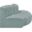 Bowery Hill Contemporary Mint Green Vegan Leather Modular Sectional