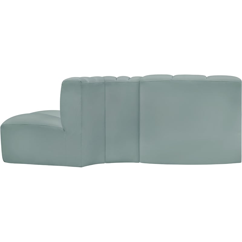 Bowery Hill Contemporary Mint Green Vegan Leather Modular Sectional