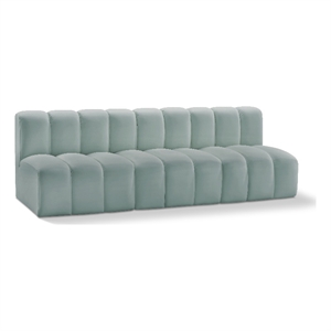 Bowery Hill Contemporary Mint Green Vegan Leather Modular Sectional