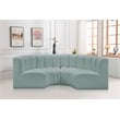 Bowery Hill Contemporary Mint Green Vegan Leather Modular Sectional