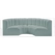Bowery Hill Contemporary Mint Green Vegan Leather Modular Sectional