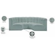 Bowery Hill Contemporary Mint Green Vegan Leather Modular Sectional