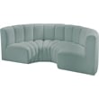 Bowery Hill Contemporary Mint Green Vegan Leather Modular Sectional