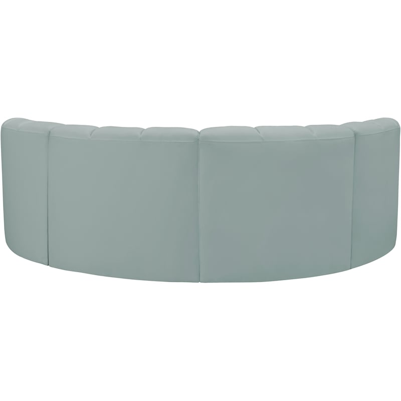 Bowery Hill Contemporary Mint Green Vegan Leather Modular Sectional