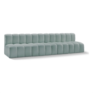 Bowery Hill Contemporary Mint Green Vegan Leather Modular Sectional