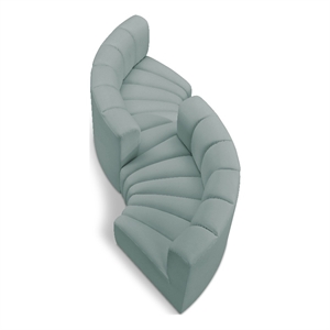 Bowery Hill Contemporary Mint Green Vegan Leather Modular Sectional