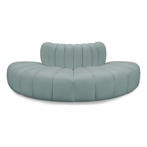 Bowery Hill Contemporary Mint Green Vegan Leather Modular Sectional