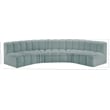Bowery Hill Contemporary Mint Green Vegan Leather Modular Sectional