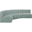 Bowery Hill Contemporary Mint Green Vegan Leather Modular Sectional