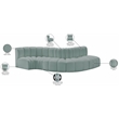 Bowery Hill Contemporary Mint Green Vegan Leather Modular Sectional