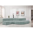 Bowery Hill Contemporary Mint Green Vegan Leather Modular Sectional