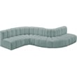 Bowery Hill Contemporary Mint Green Vegan Leather Modular Sectional