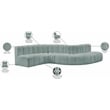 Bowery Hill Contemporary Mint Green Vegan Leather Modular Sectional