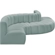 Bowery Hill Contemporary Mint Green Vegan Leather Modular Sectional
