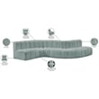 Bowery Hill Contemporary Mint Green Vegan Leather Modular Sectional