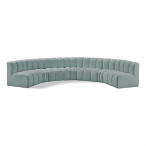 Bowery Hill Contemporary Mint Green Vegan Leather Modular Sectional
