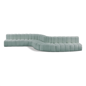 Bowery Hill Contemporary Mint Green Vegan Leather Modular Sectional