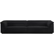 Bowery Hill Contemporary Rich Black Boucle Fabric Modular Sofa
