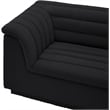 Bowery Hill Contemporary Rich Black Boucle Fabric Modular Sofa