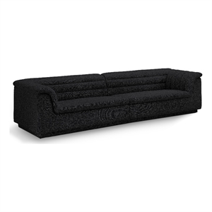 Bowery Hill Contemporary Rich Black Boucle Fabric Modular Sofa