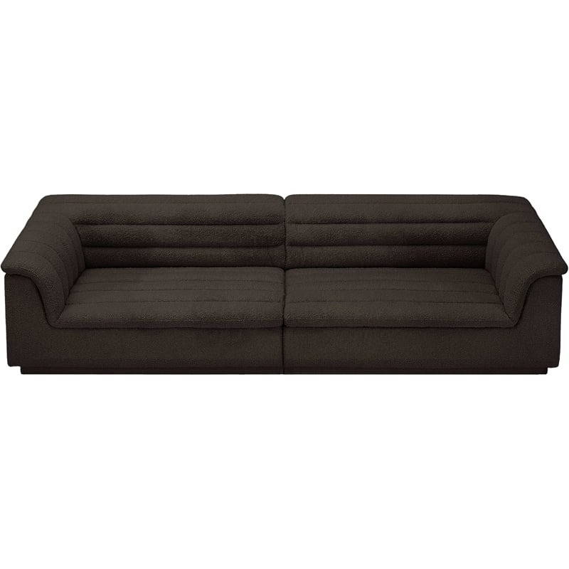 Bowery Hill Contemporary Rich Brown Boucle Fabric Modular Sofa