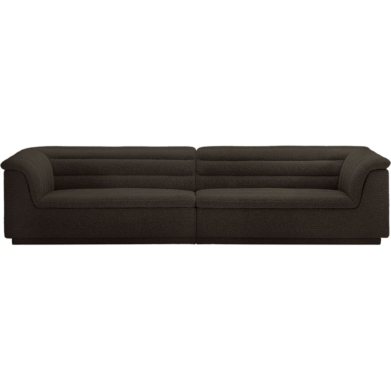 Bowery Hill Contemporary Rich Brown Boucle Fabric Modular Sofa