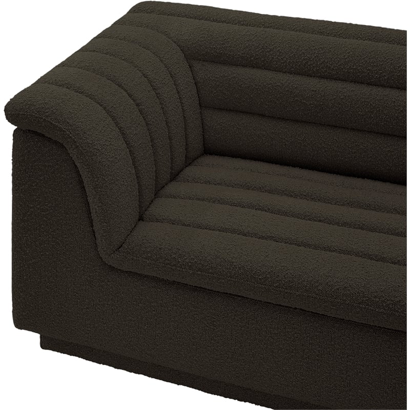 Bowery Hill Contemporary Rich Brown Boucle Fabric Modular Sofa