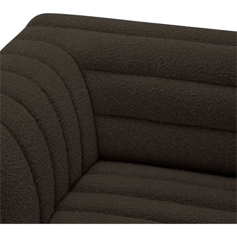 Bowery Hill Contemporary Rich Brown Boucle Fabric Modular Sofa