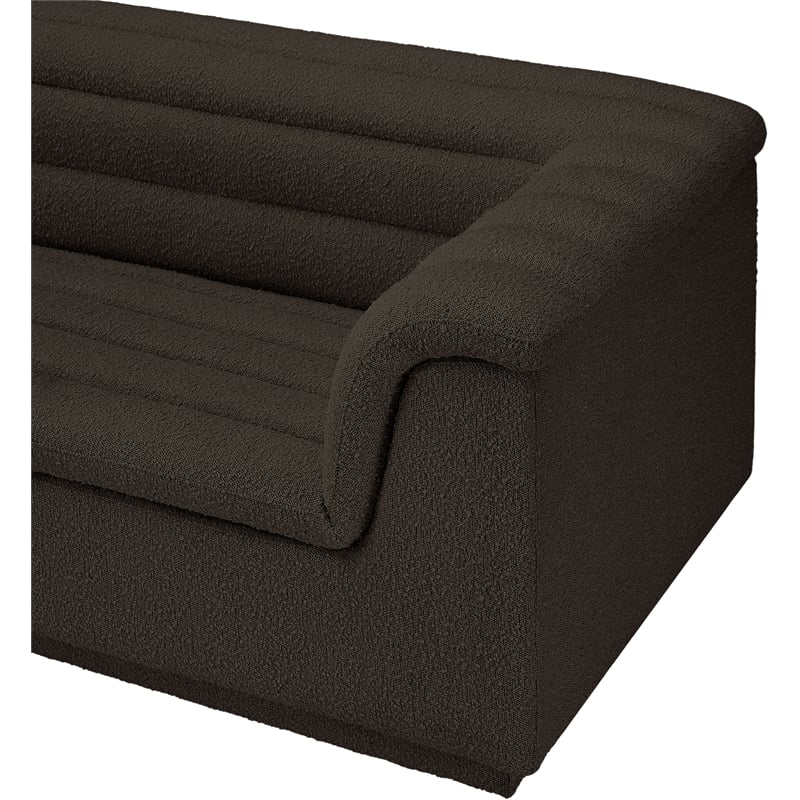 Bowery Hill Contemporary Rich Brown Boucle Fabric Modular Sofa