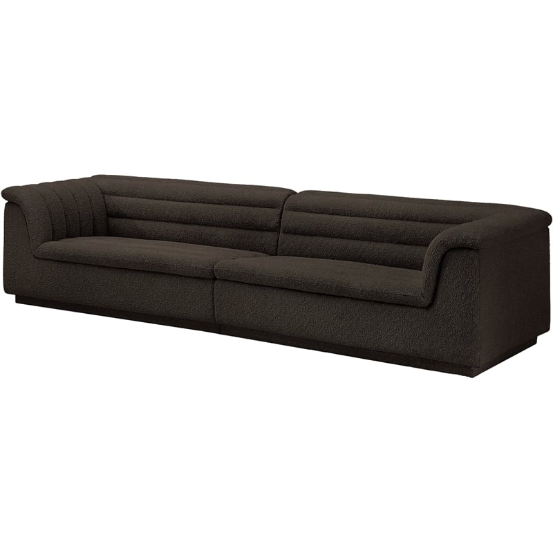 Bowery Hill Contemporary Rich Brown Boucle Fabric Modular Sofa