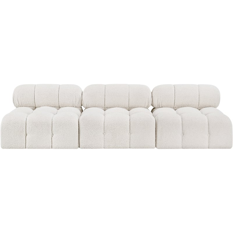 Bowery Hill Contemporary Rich Cream Boucle Fabric Modular Sofa