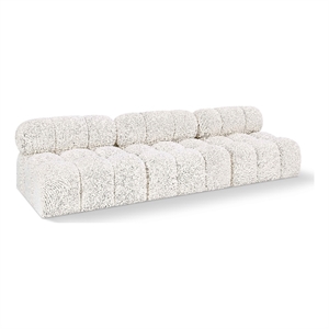 Bowery Hill Contemporary Rich Cream Boucle Fabric Modular Sofa