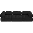 Bowery Hill Contemporary Rich Black Boucle Fabric Modular Sofa
