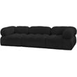 Bowery Hill Contemporary Rich Black Boucle Fabric Modular Sofa
