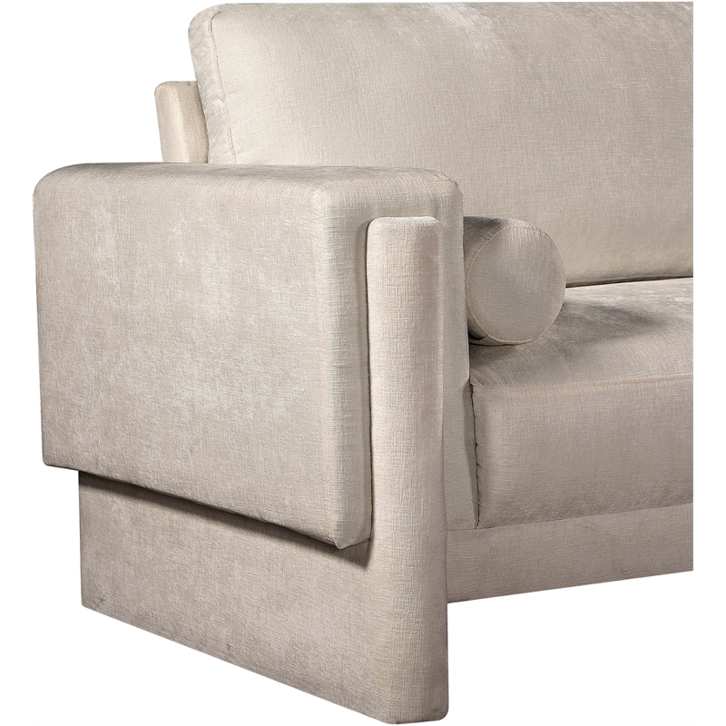 Bowery Hill Contemporary Rich Beige Chenille Durable Fabric Chair