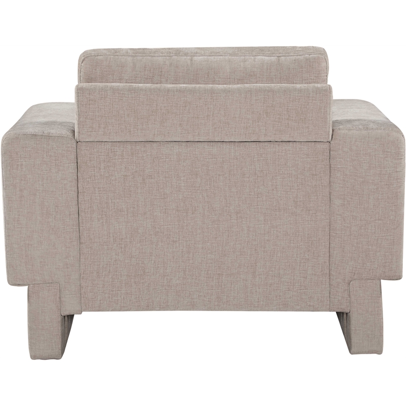 Bowery Hill Contemporary Rich Beige Chenille Durable Fabric Chair
