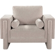 Bowery Hill Contemporary Rich Beige Chenille Durable Fabric Chair