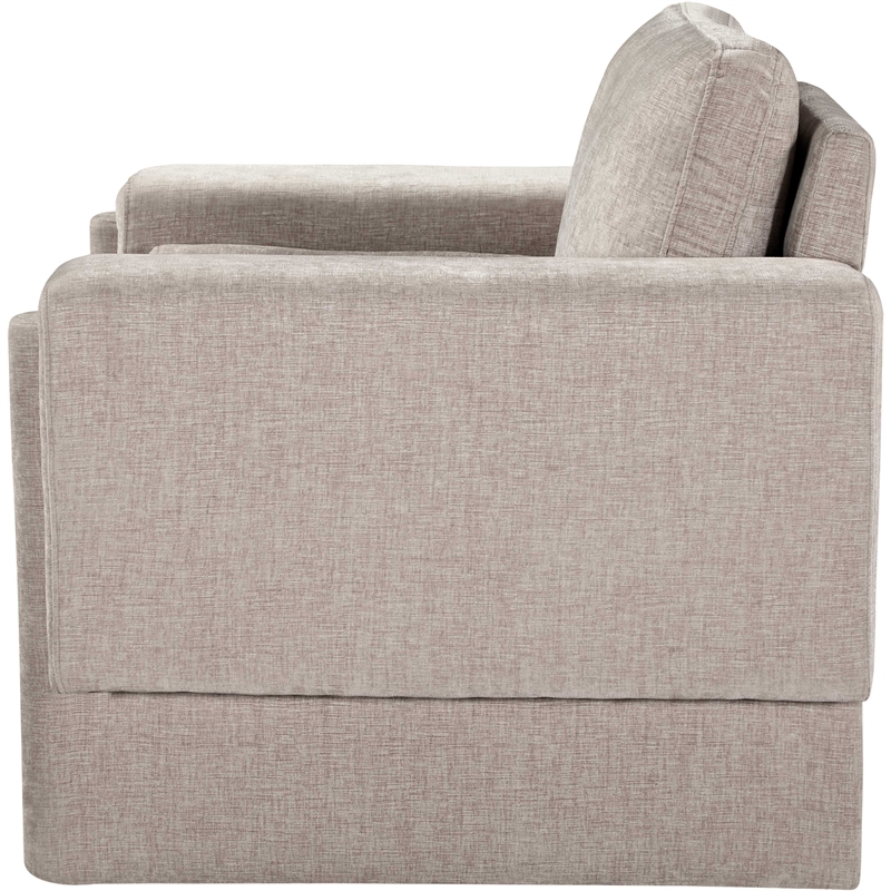 Bowery Hill Contemporary Rich Beige Chenille Durable Fabric Chair