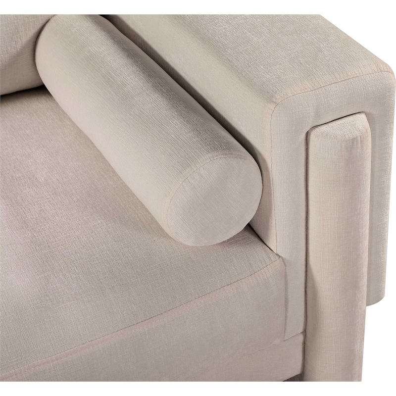 Bowery Hill Contemporary Rich Beige Chenille Durable Fabric Chair