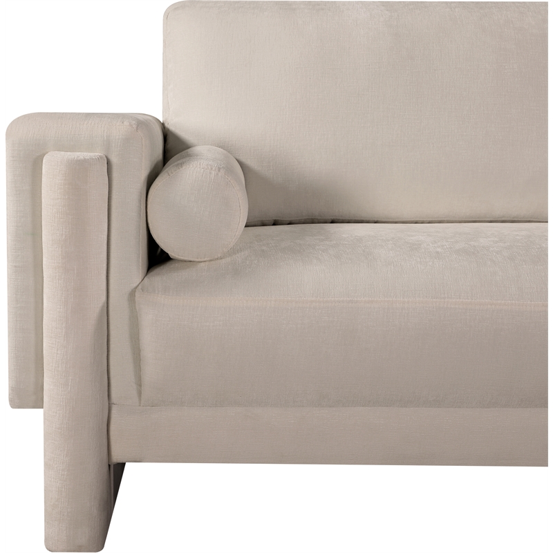Bowery Hill Contemporary Rich Beige Chenille Durable Fabric Chair