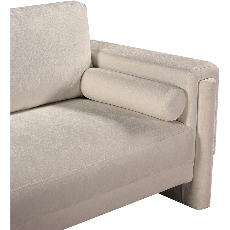 Bowery Hill Contemporary Rich Beige Chenille Durable Fabric Chair