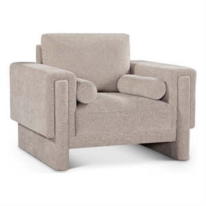 Bowery Hill Contemporary Rich Beige Chenille Durable Fabric Chair