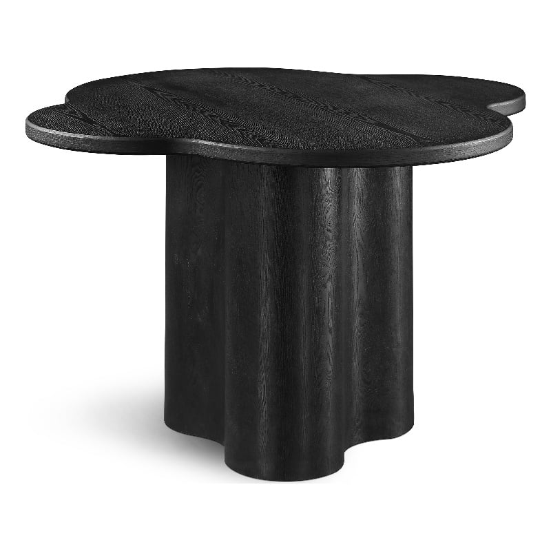 Bowery Hill Mid-Century Modern Clover Shaped Top Rich Black Dining Table