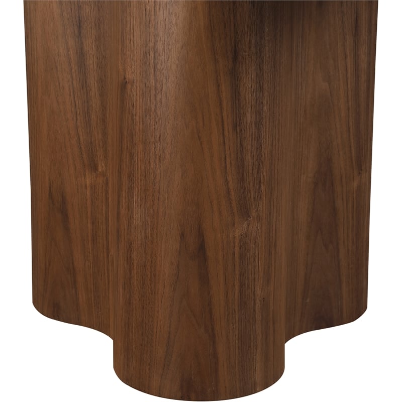 Bowery Hill Mid-Century Modern Clover Shaped Top Rich Walnut Dining Table