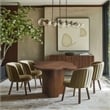 Bowery Hill Mid-Century Modern Clover Shaped Top Rich Walnut Dining Table