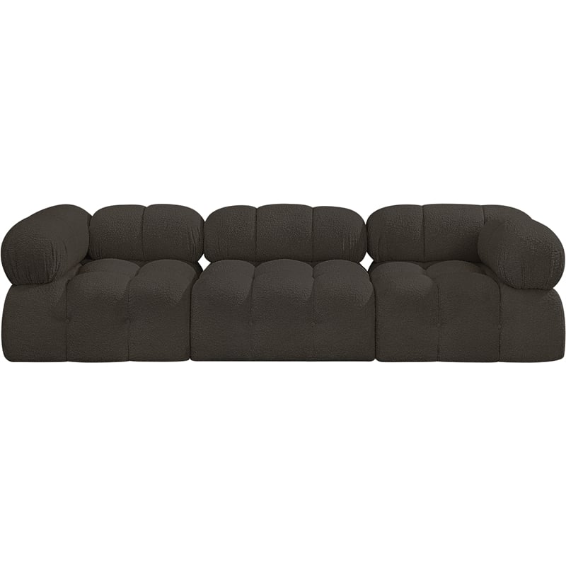 Bowery Hill Contemporary Rich Brown Boucle Fabric Modular Sofa
