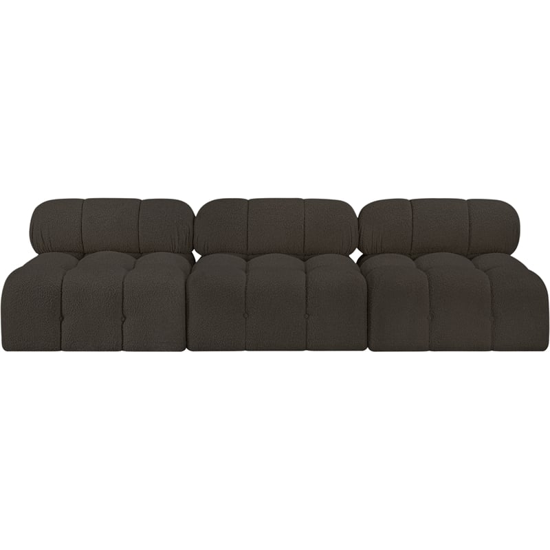 Bowery Hill Contemporary Rich Brown Boucle Fabric Modular Sofa